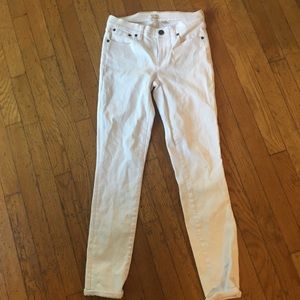 J crew stretch white jeans. Size 26/30